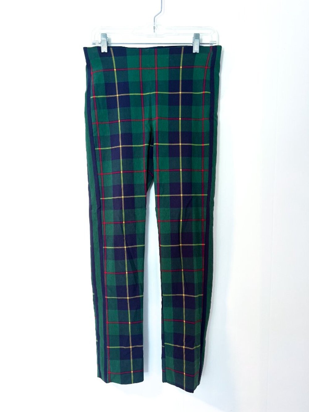 GRETCHEN SCOTT gripeless pull on pants in green plaid holiday Medium - Picture 8 of 16